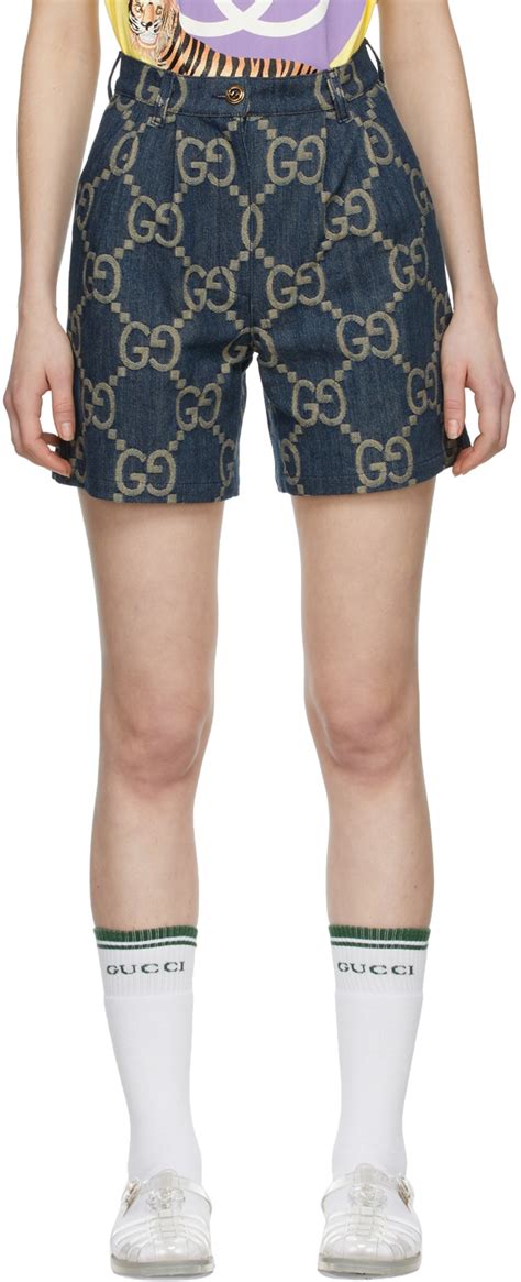 gucci gg print shorts|Gucci denim shorts.